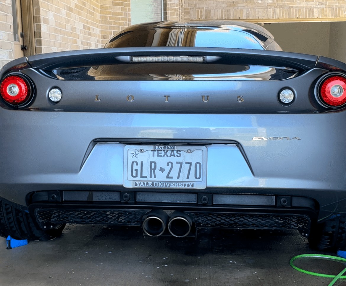 Lotus Evora rear end cleaned and polished to a mirror finish